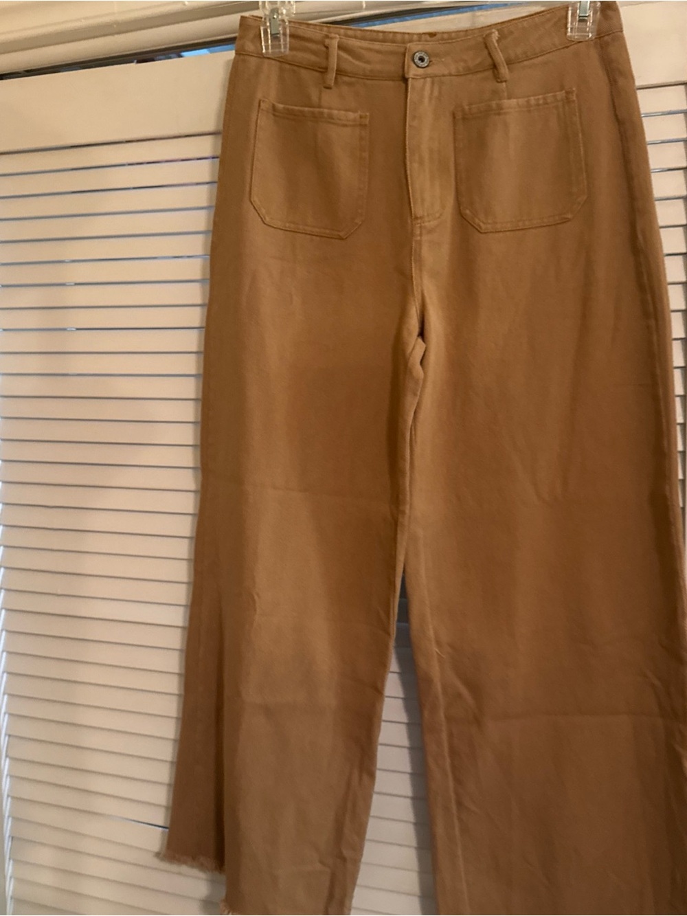 Umgee Wide-Leg Flare Jeans in Camel